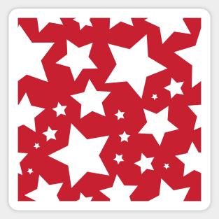 White star print on red Sticker